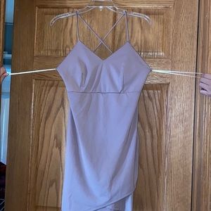 An extremely light purple dress